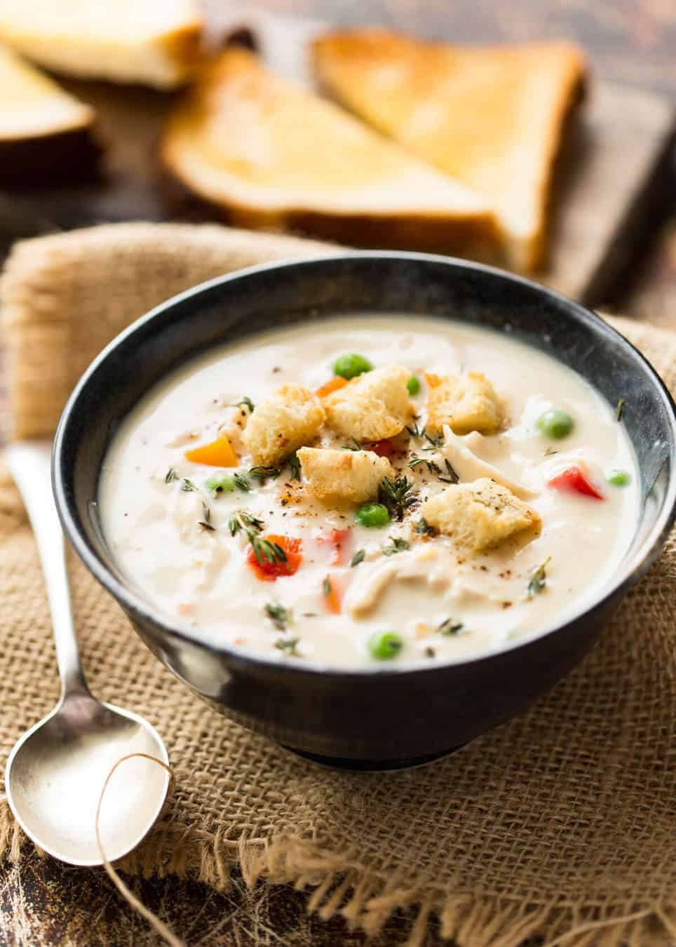 Soul warming Homemade Cream of Chicken Soup. Simply and utterly divine. dev.recipetineats.com