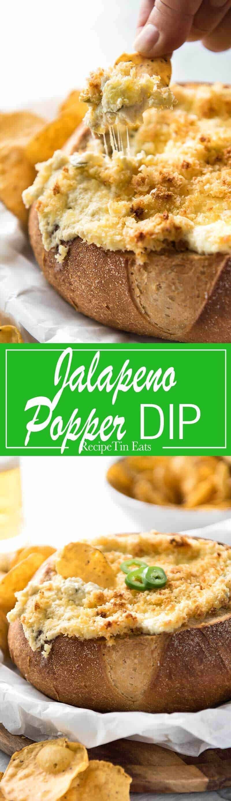 It's a Jalape&ntilde;o Popper - in dip form! A warm creamy dip spiked with jalape&ntilde;o, topped with a crunchy panko topping!