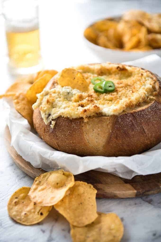 It's a Jalape&ntilde;o Popper - in dip form! A warm creamy dip spiked with jalape&ntilde;o, topped with a crunchy panko topping!