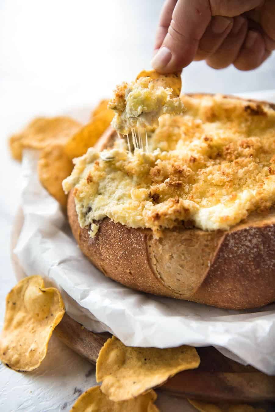 It's a Jalapeño Popper - in dip form! A warm creamy dip spiked with jalapeño, topped with a crunchy panko topping! dev.recipetineats.com