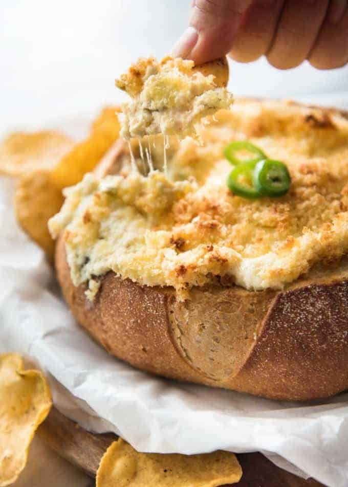 It's a Jalape&ntilde;o Popper - in dip form! A warm creamy dip spiked with jalape&ntilde;o, topped with a crunchy panko topping! recipetineats.com