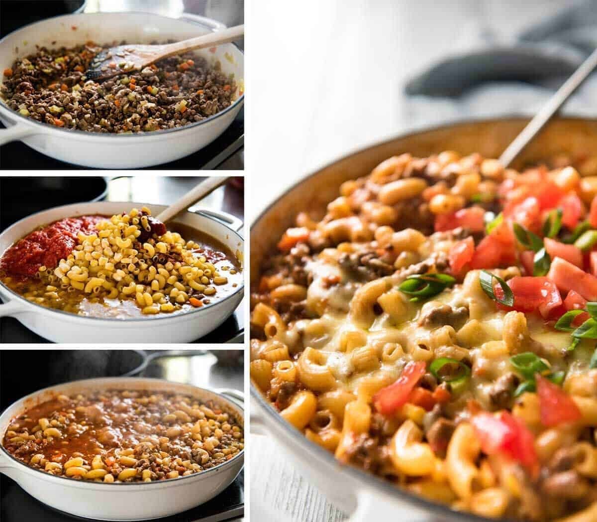 Cheeseburger Casserole / Homemade Hamburger Helper - Beefy, cheesy and saucy, this is a homemade version of the American favourite Hamburger Helper. One pot, 30 minutes! dev.recipetineats.com