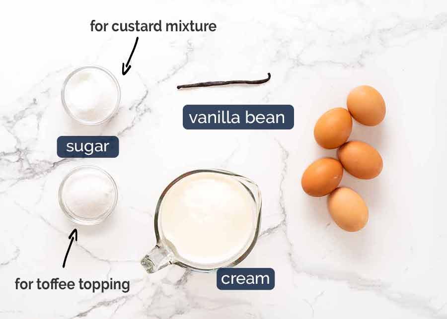 Creme Br&ucirc;l&eacute;e ingredients