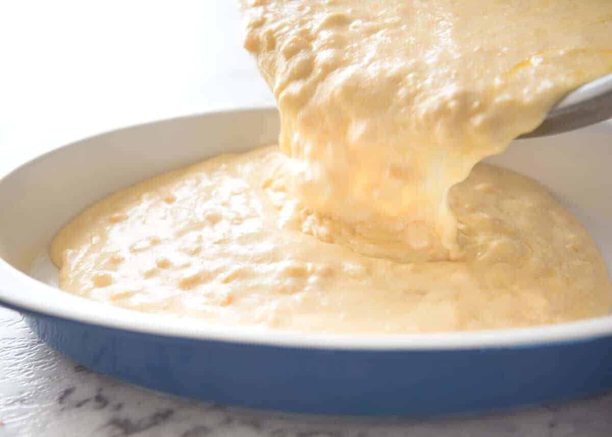 This Creamy Corn Casserole is a fantastic side dish! It's like a cross between corn bread and souffl&eacute;. Sweet and savoury, tender and moist inside, with a golden top. Classic Thanksgiving side dish! recipetineats.com