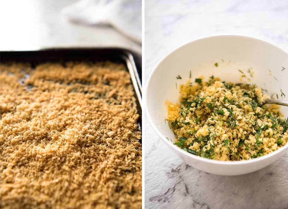 Baked Parmesan Crusted Salmon with Lemon Cream Sauce - easy and fast to make, can be prepared ahead, a stunning centrepiece for Christmas dinner and yet easy enough for midweek. That Lemon Cream sauce is the perfectly finishing tough. dev.recipetineats.com