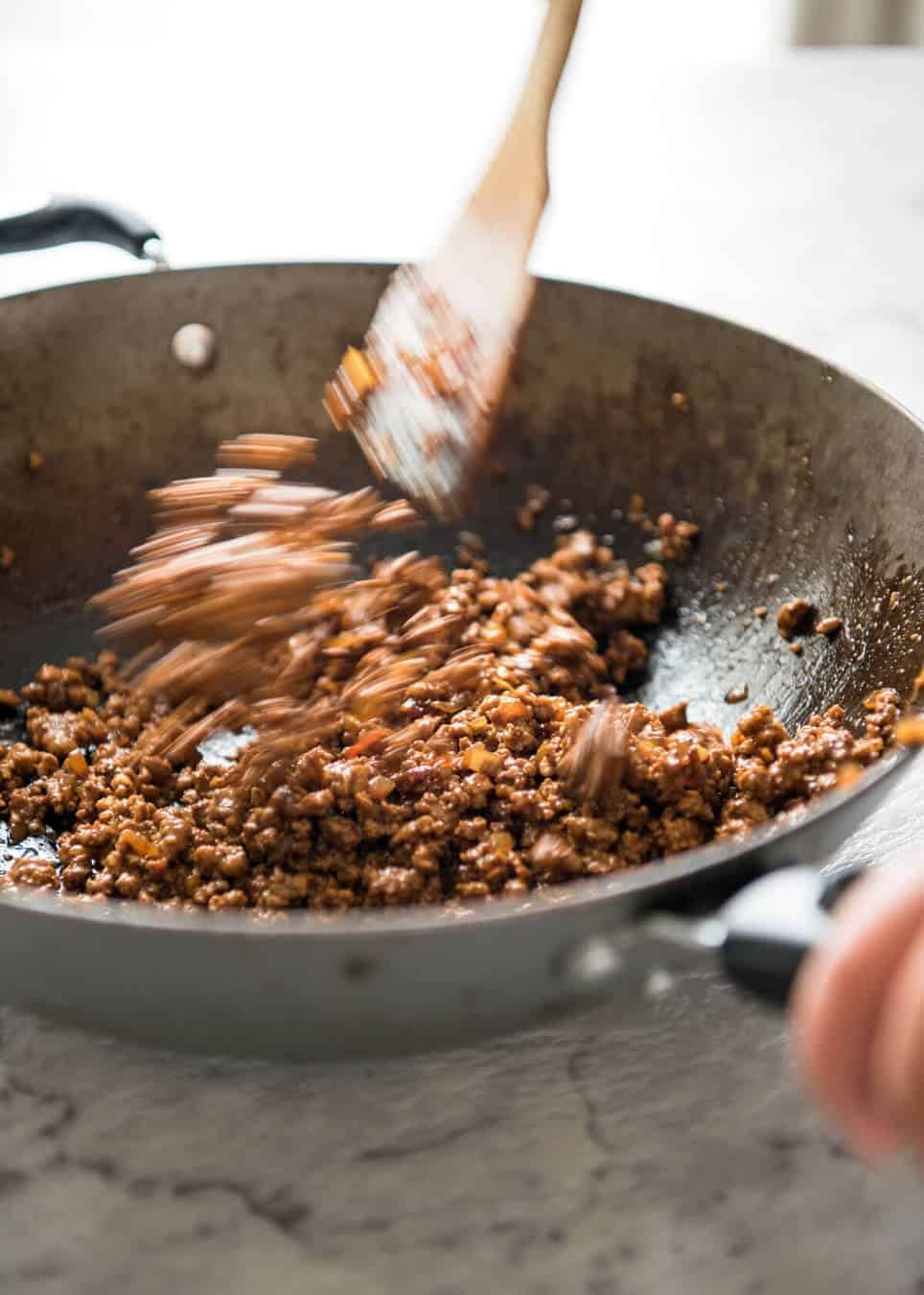 Chinese Pork Mince with Noodles (Zha Jiang Mian) - Super quick and super tasty, affectionally known as "Chinese Bolognese". The pork is savoury with a touch of heat and spice, perfect mixed through noodles! dev.recipetineats.com