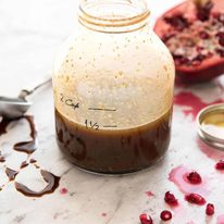 Pomegranate Molasses Dressing - An exotic sounding yet simple to make Middle Eastern dressing, fantastic with roasted vegetables. dev.recipetineats.com