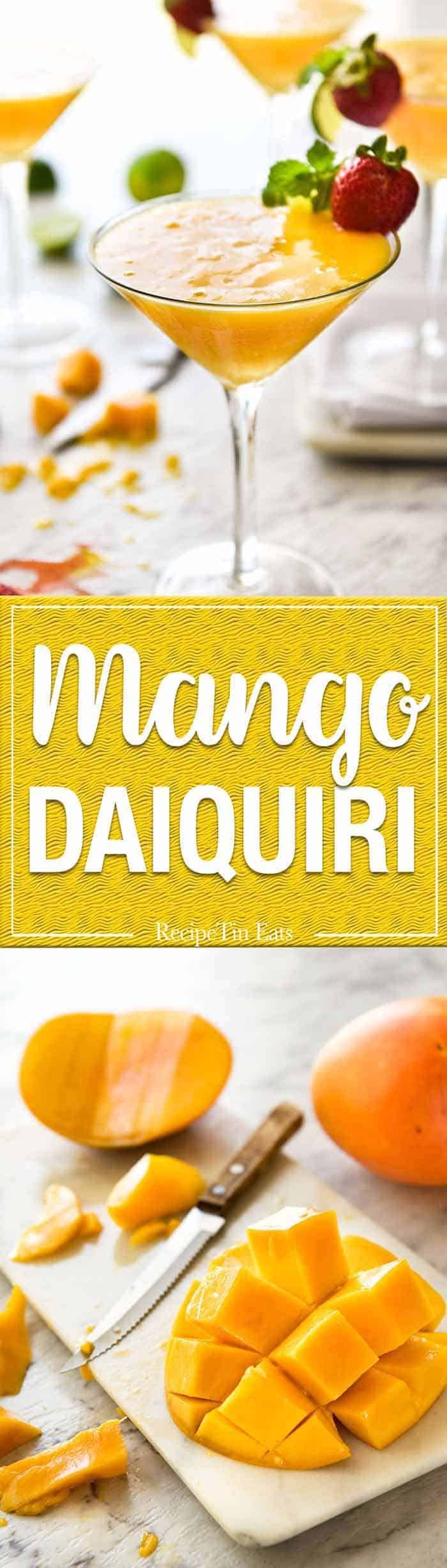 Mango Daiquiri made with fresh juicy mangoes, the king of all cocktails! Make this with or without a blender, frozen or not frozen. dev.recipetineats.com