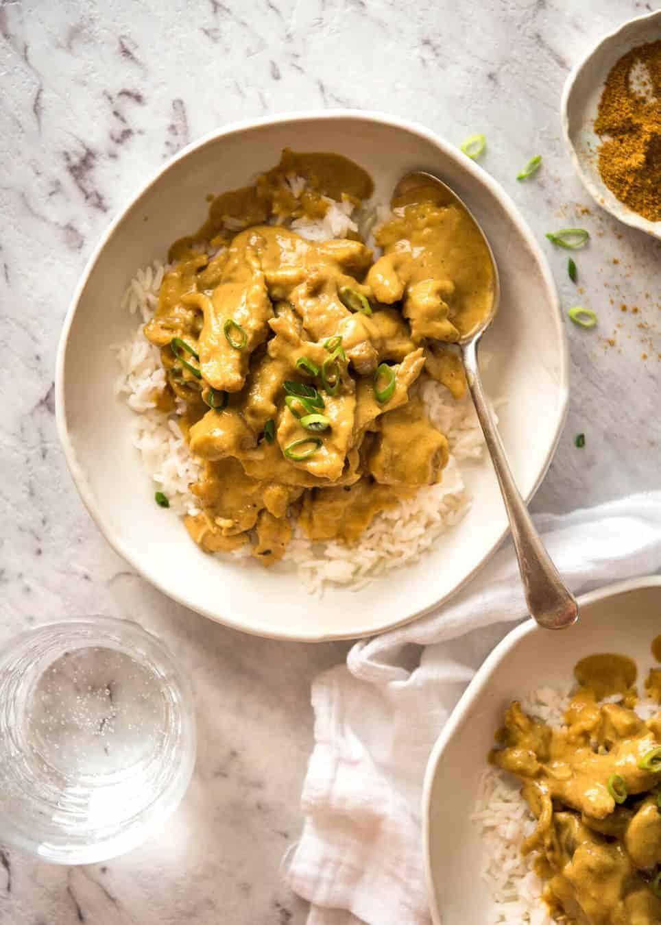 Chinese Satay Chicken Stir Fry - This is the Chinese takeout version of satay! Chicken stir fried in a satay sauce, this is made from scratch and tastes incredible. And easy! dev.recipetineats.com