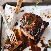 Balsamic vinegar, soy sauce, honey, sugar and garlic is all you need to make this super easy and fast Baked Balsamic Chicken! No marinating required. dev.recipetineats.com