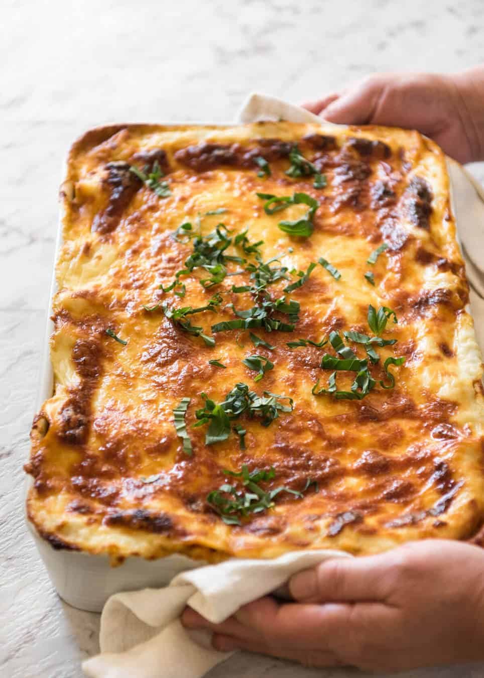 A homemade Lasagna is a thing of beauty! This is a traditional Italian Lasagna, made with a Bolognese Ragu and cheese sauce / b&eacute;chamel sauce. No ricotta in sight! recipetineats.com