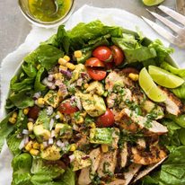Loaded with all the good stuff! This Mexican Chicken and Avocado Salad is unbelievably good! dev.recipetineats.com
