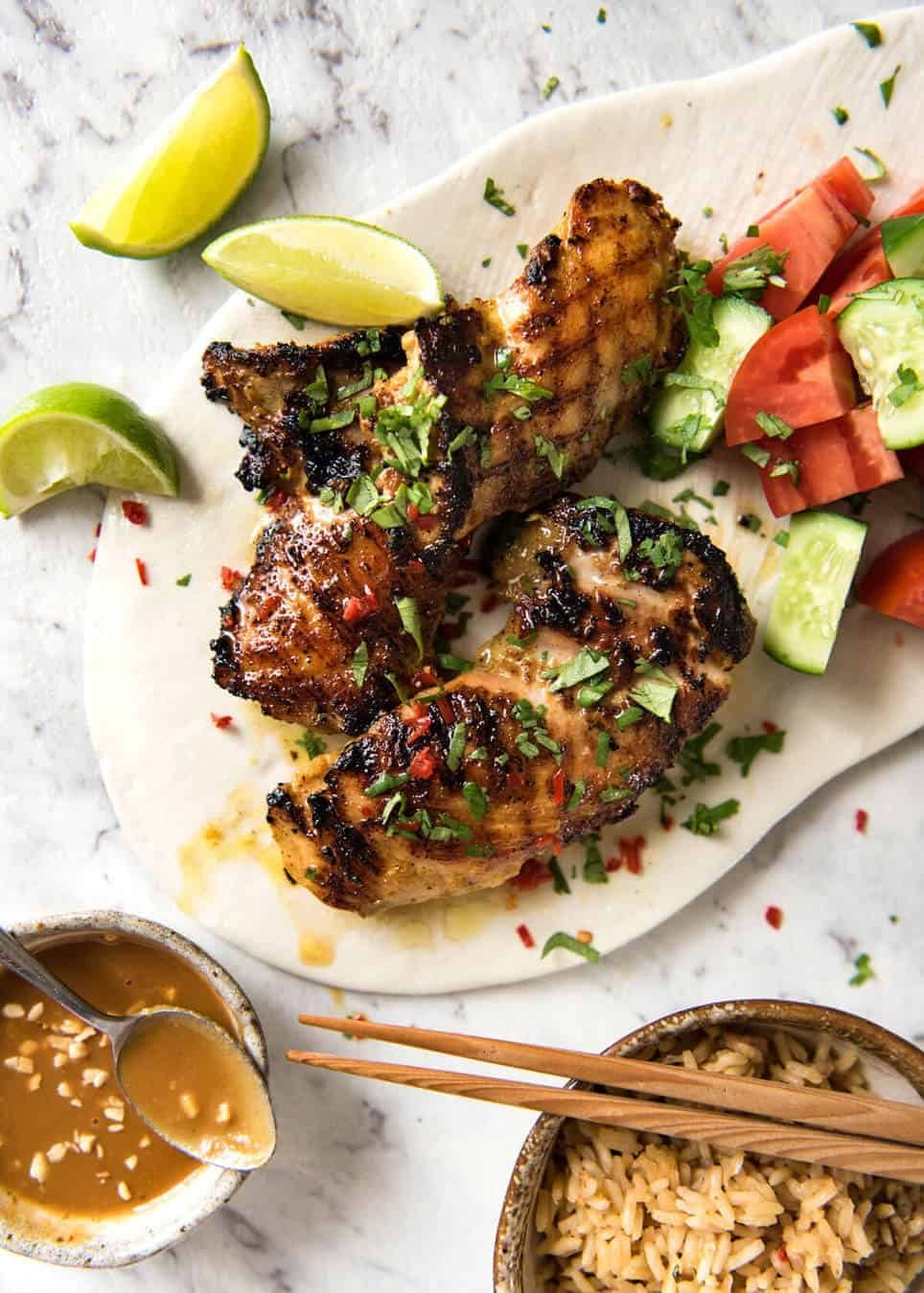 Thai Coconut Chicken - Chicken marinated in a sensational Thai coconut marinade. Great for BBQ, stove or roasting. dev.recipetineats.com