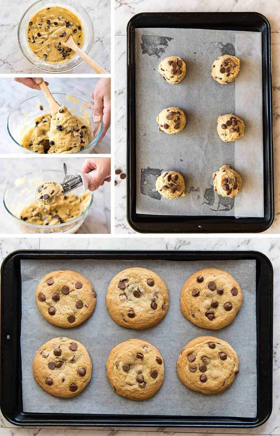Miracle SOFT Chocolate Chip Cookies that are almost impossibly easy - no creaming butter, no beater, no refrigeration, no rolling dough. These are magical! dev.recipetineats.com