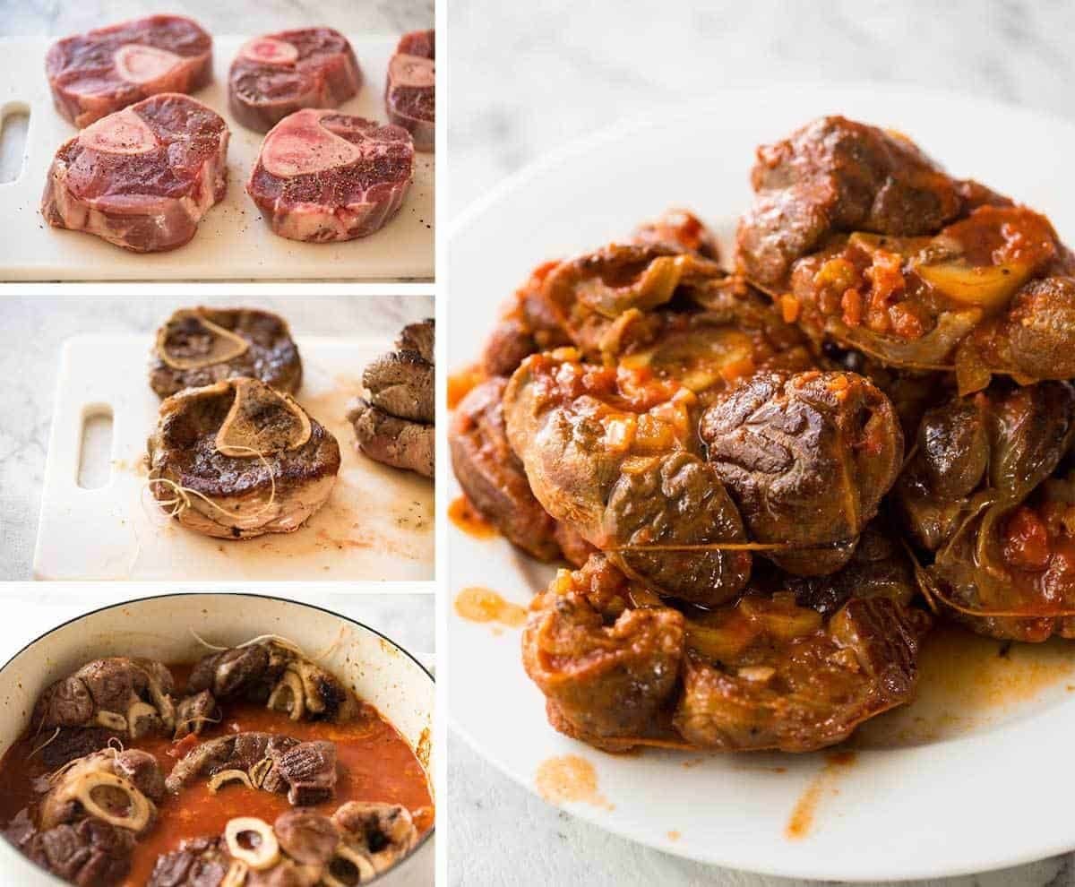 Fork tender veal braised in a rich red sauce, Osso Buco is a meal fit for a king! dev.recipetineats.com