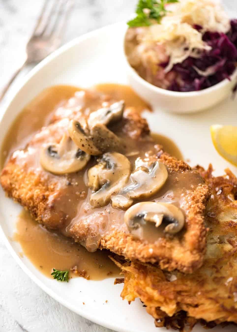 There is nothing quite like a freshly made schnitzel. Extra crunchy and golden, make this with pork, chicken, veal or turkey. dev.recipetineats.com