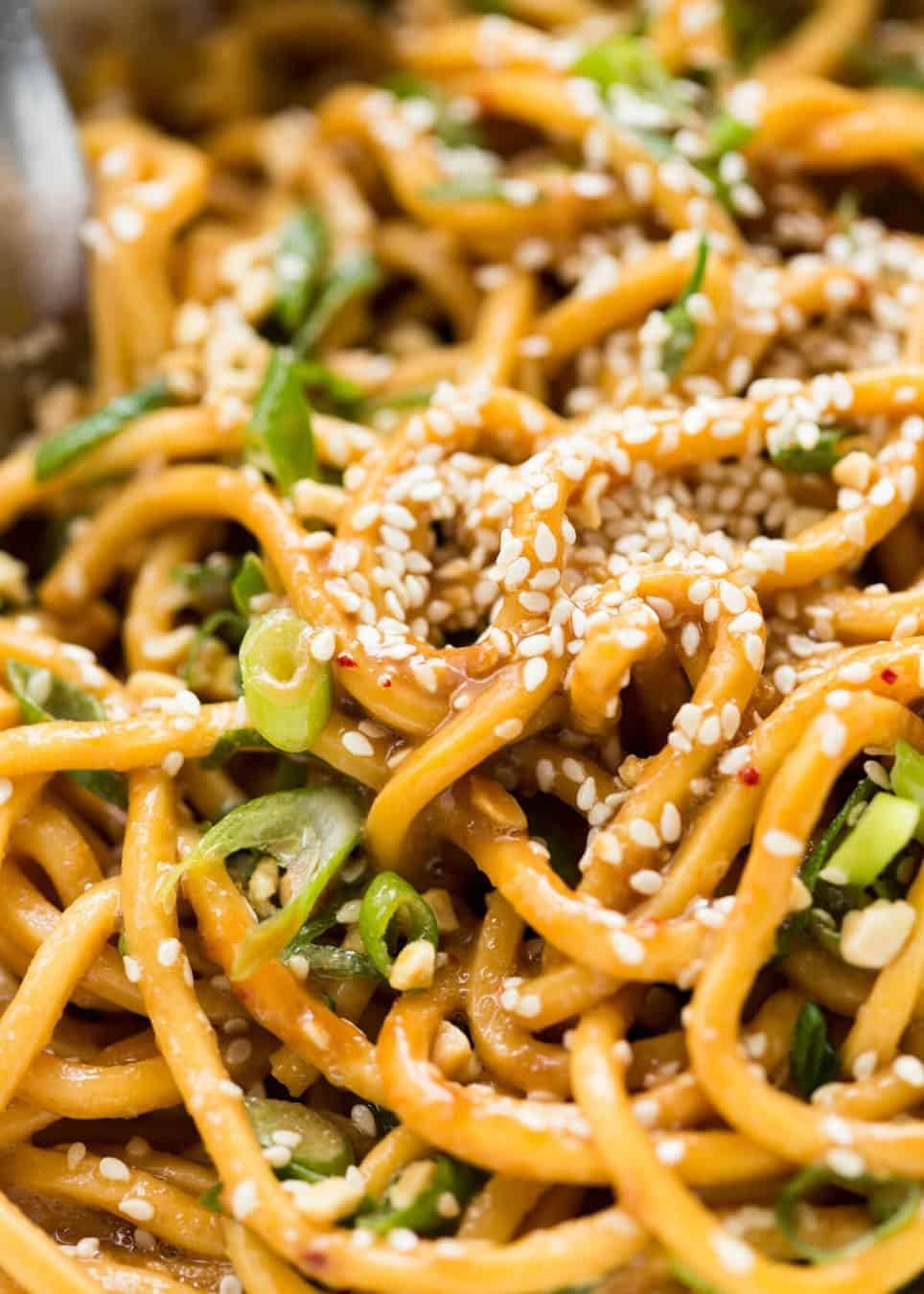 Sesame Noodles - noodles tossed with a wicked Asian Sesame Peanut Dressing. Serve these as Cold Sesame Noodles or warm. dev.recipetineats.com