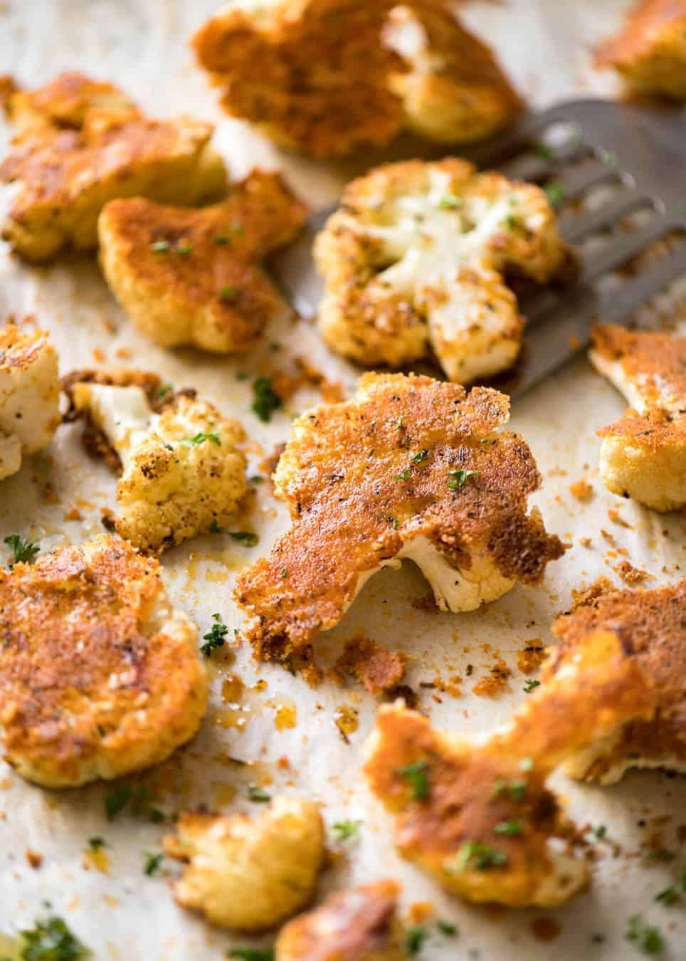Try this Roasted Parmesan Crusted Cauliflower for dinner tonight! Serve it as a side or as a main meal, or how about as a&nbsp;healthy, low carb snack at a gathering? It's&nbsp;quick, easy and off-the-charts delicious! recipetineats.com