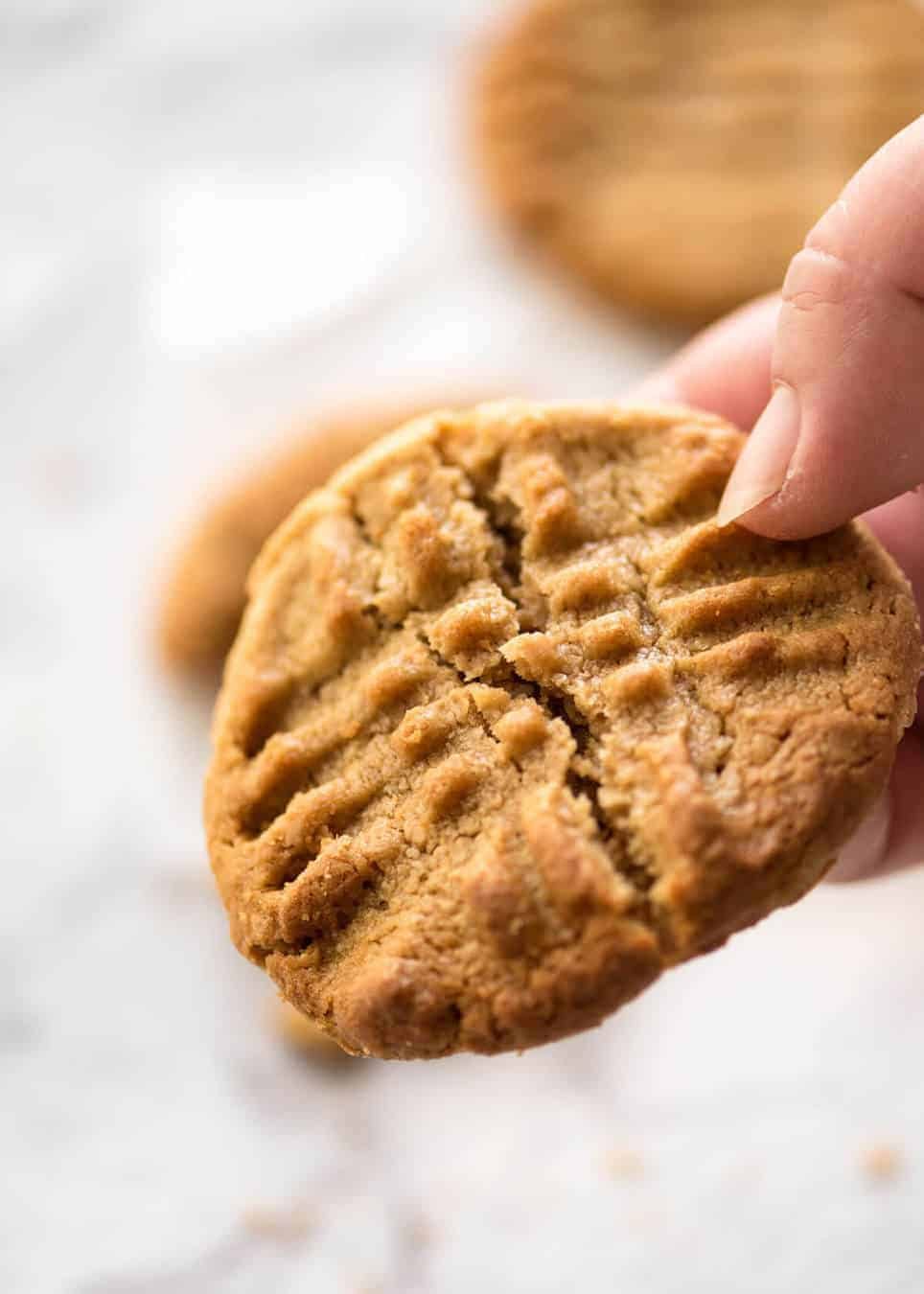 The World's Best Easy Peanut Butter Cookies are SOFT and CHEWY. Peanut butter, brown sugar and egg is all you need! dev.recipetineats.com