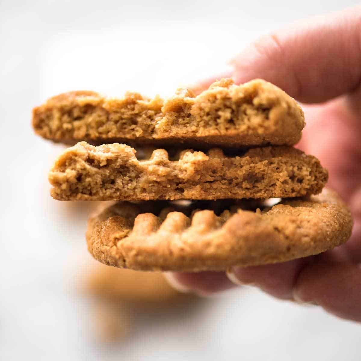 The World's Best Easy Peanut Butter Cookies are SOFT and CHEWY. Peanut butter, brown sugar and egg is all you need! dev.recipetineats.com