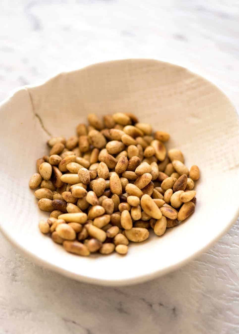 Pine Nuts for Roast Pumpkin, Spinach & Feta Salad dev.recipetineats.com