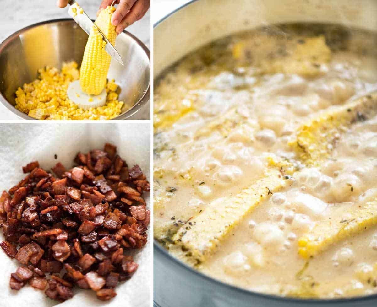 How to Make Corn Chowder with Bacon dev.recipetineats.com