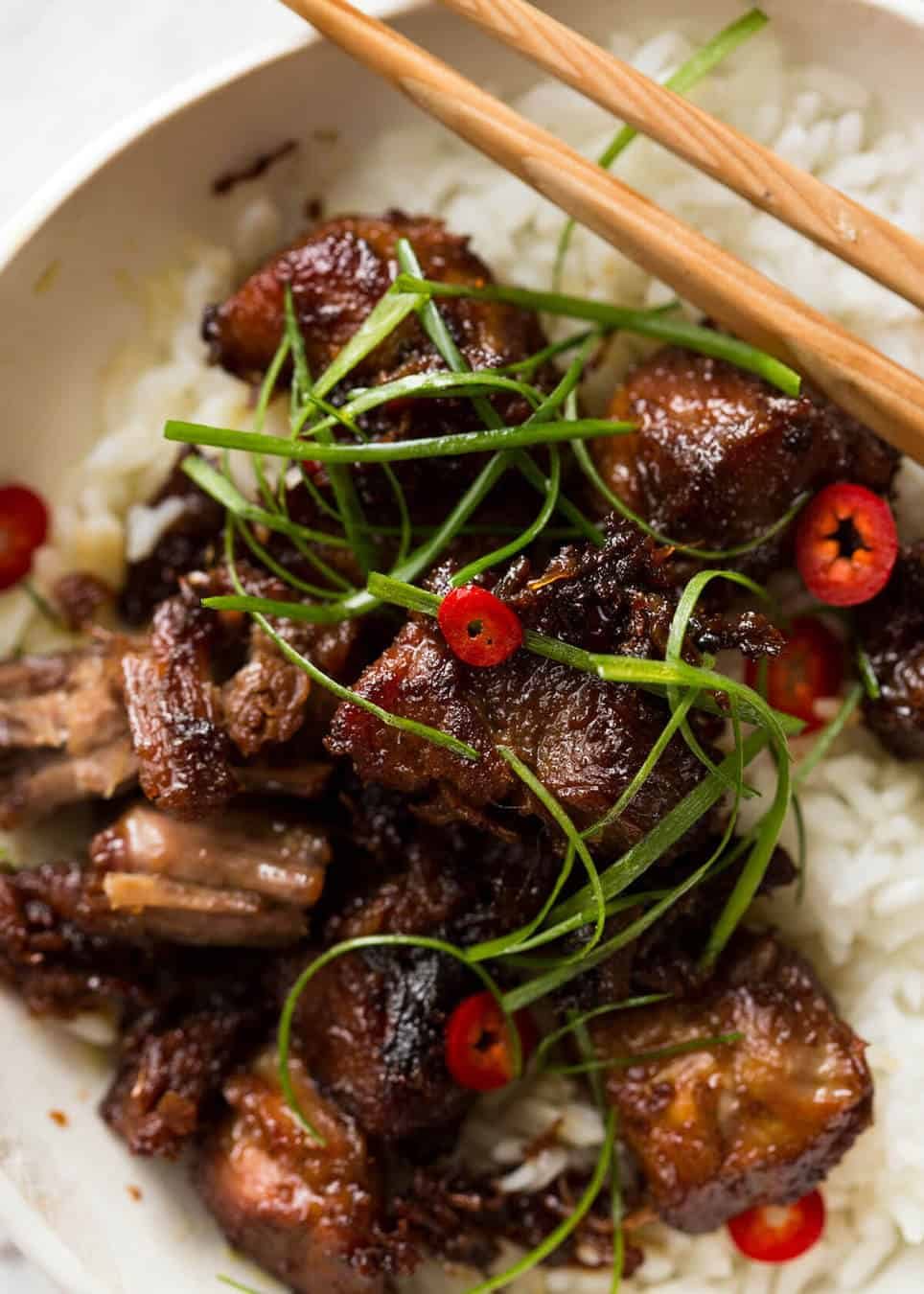 Vietnamese Caramel Pork is a simple, magical recipe - tender pork in a sweet savoury glaze and no hunting down unusual ingredients! dev.recipetineats.com