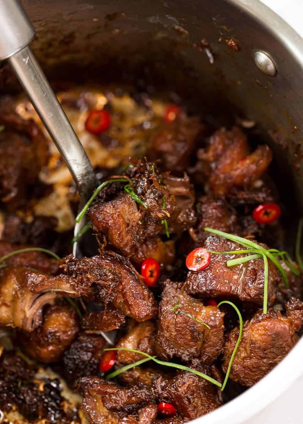 Vietnamese Caramel Pork is a simple, magical recipe - tender pork in a sweet savoury glaze and no hunting down unusual ingredients! dev.recipetineats.com
