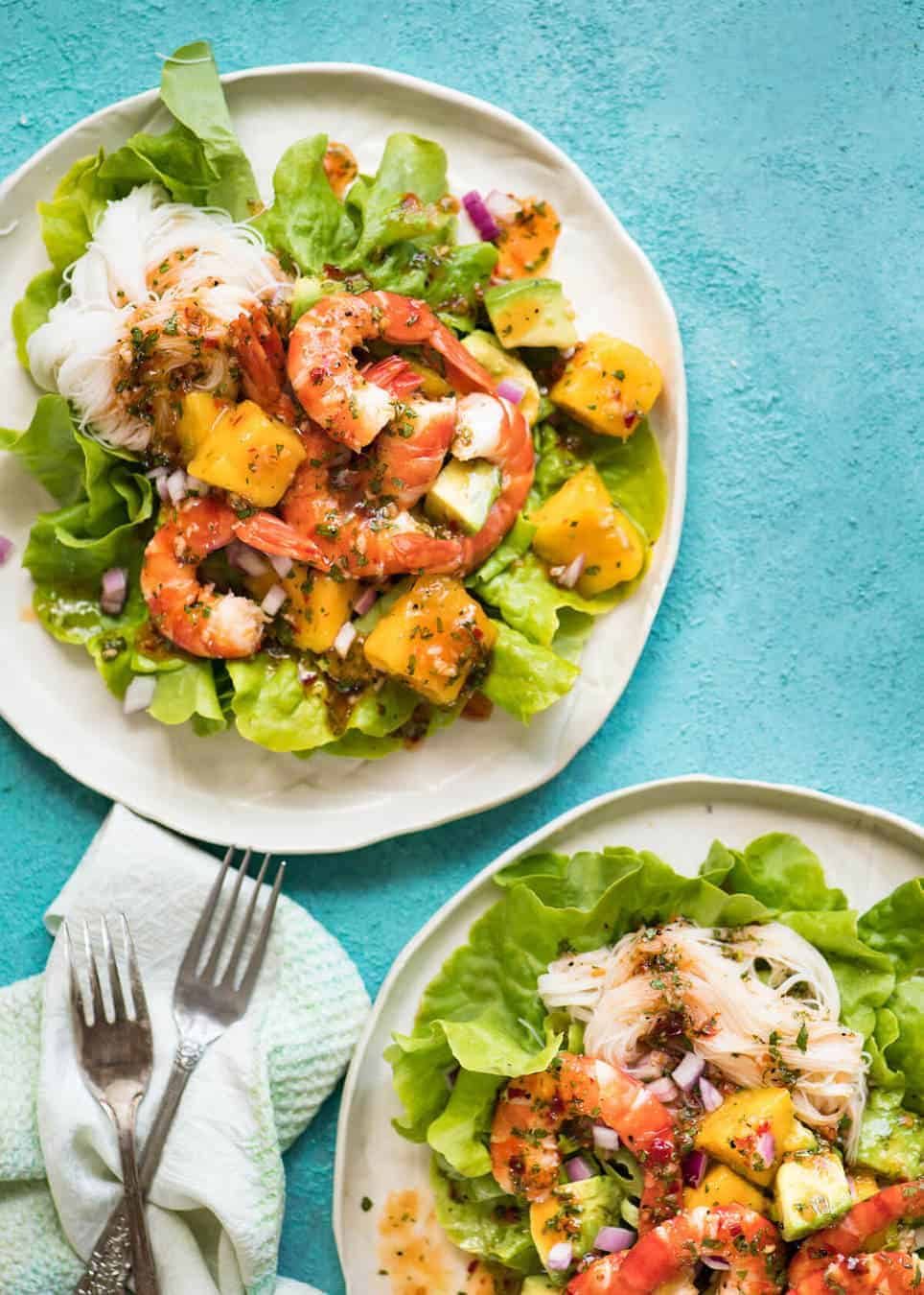 This Prawn, Mango and Avocado Salad with Noodles is perfect for balmy summer days. Great no cook meal! dev.recipetineats.com
