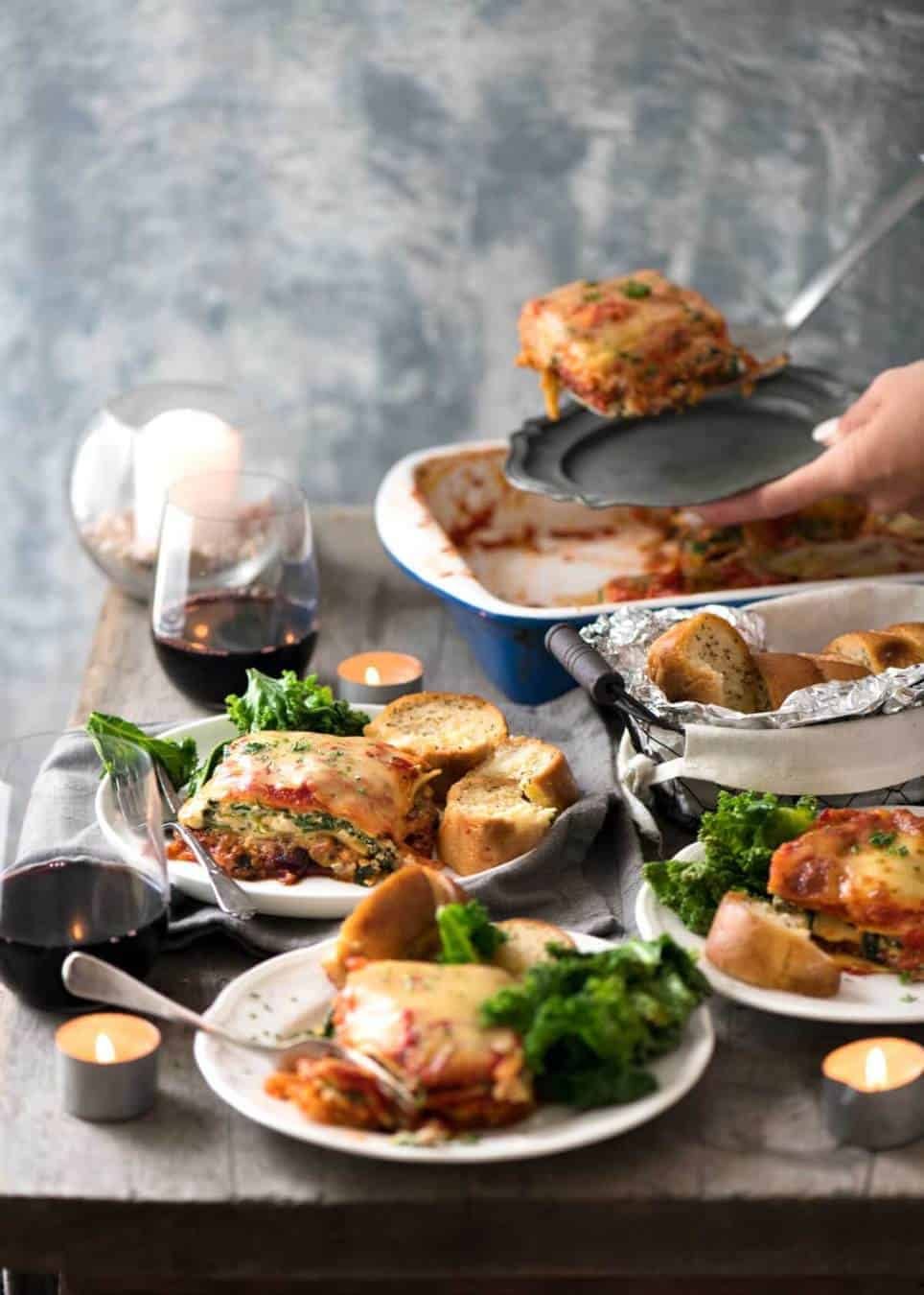 A wonderful Vegetarian Lasagna with layers of roasted vegetables, tomato sauce, and a spinach ricotta filling. dev.recipetineats.com