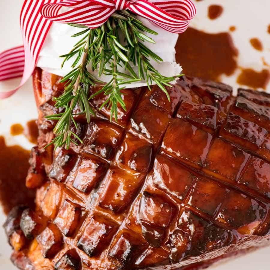 Overhead photo of Brown Sugar Ham Glaze for Glazed Ham