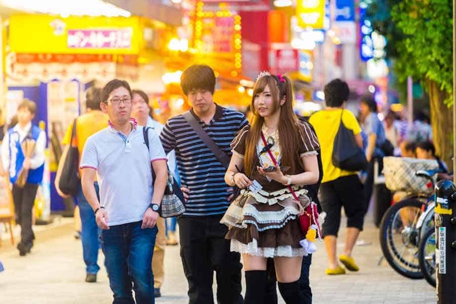Tokyo Akihabara French Maid-Outfit Cafe Customers Akihabara