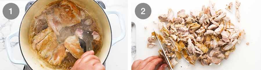 How to make chicken for Chicken Tetrazzini - creamy chicken mushroom pasta bake