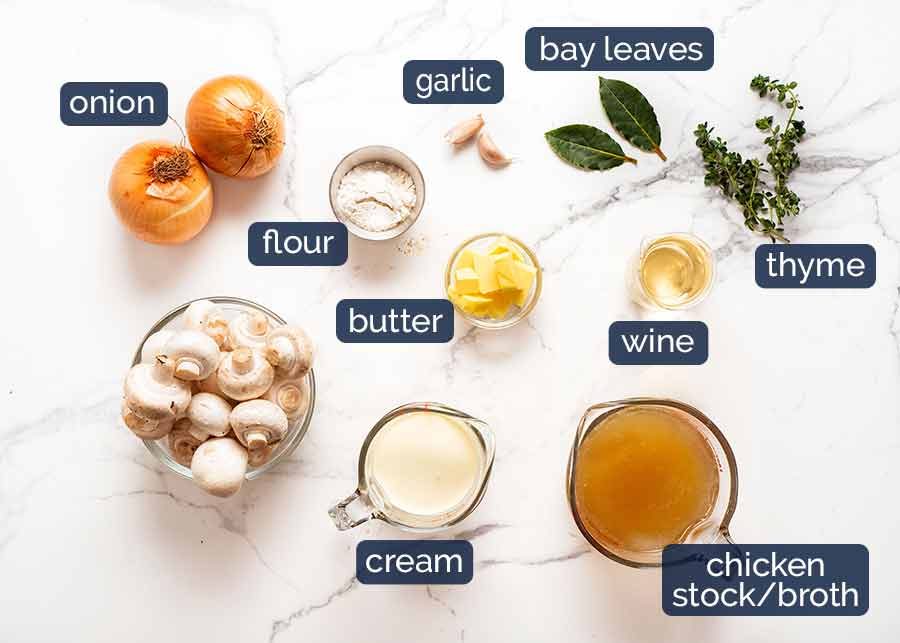 Ingredients in Chicken Fricass&eacute;e