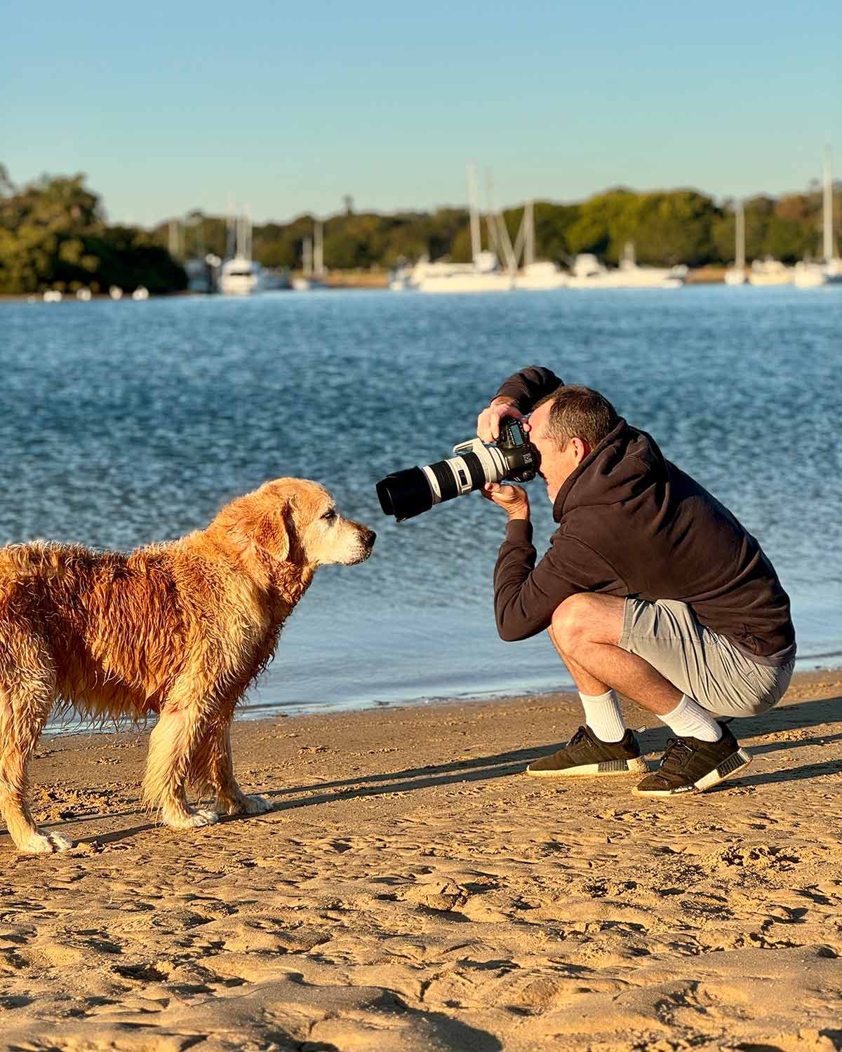 Dozer at Bayview getting his photo taken by Rob Palmer