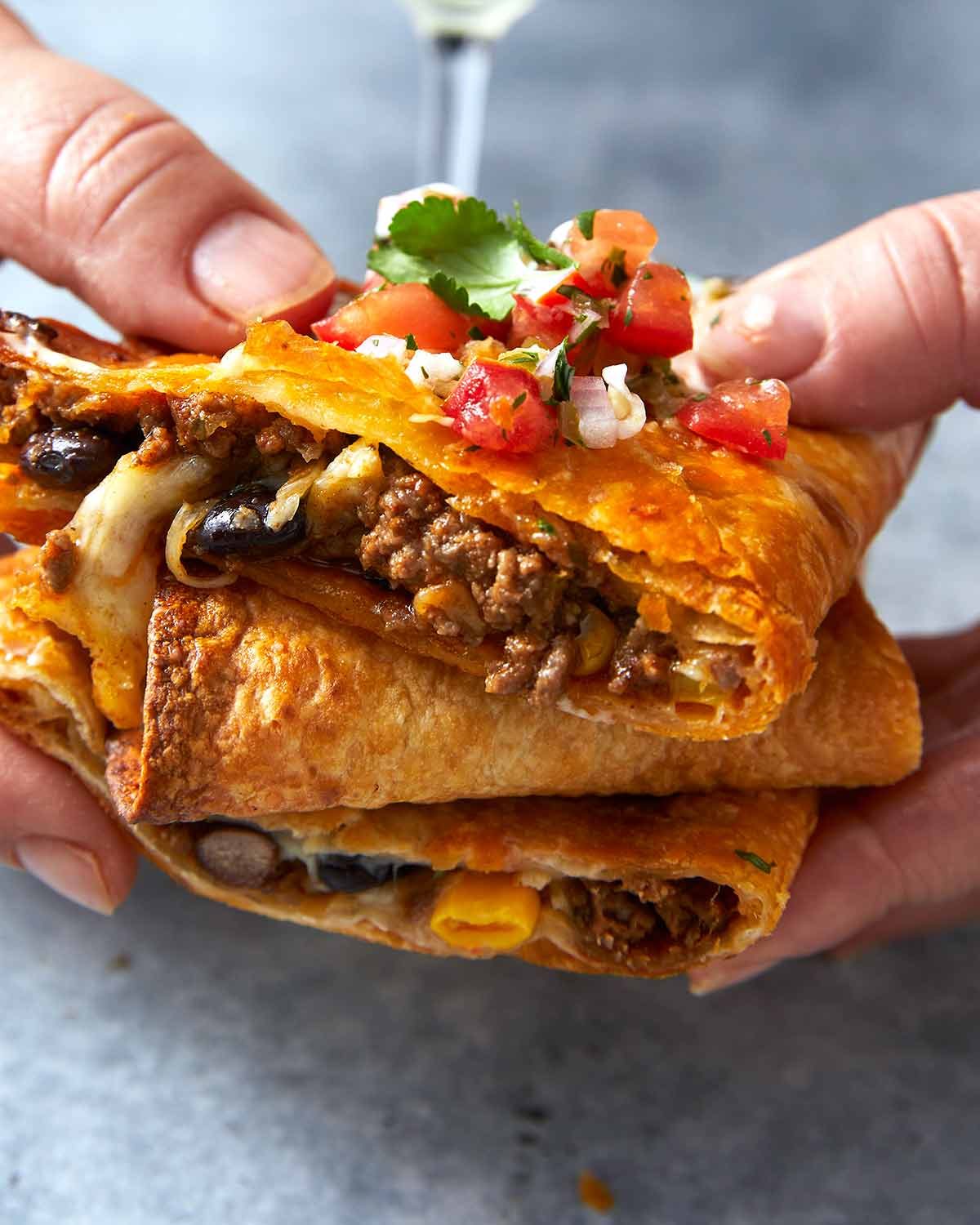 Crispy quesadillas baked in the oven