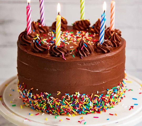 Birthday cake - vanilla sponge with my favourite chocolate frosting